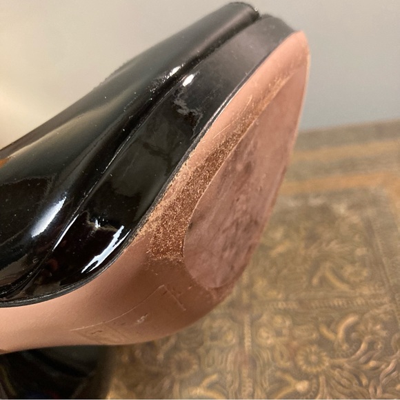 Prada Peep Toe Heels patent leather open toe sexy stiletto Italy size 8 - Picture 9 of 9